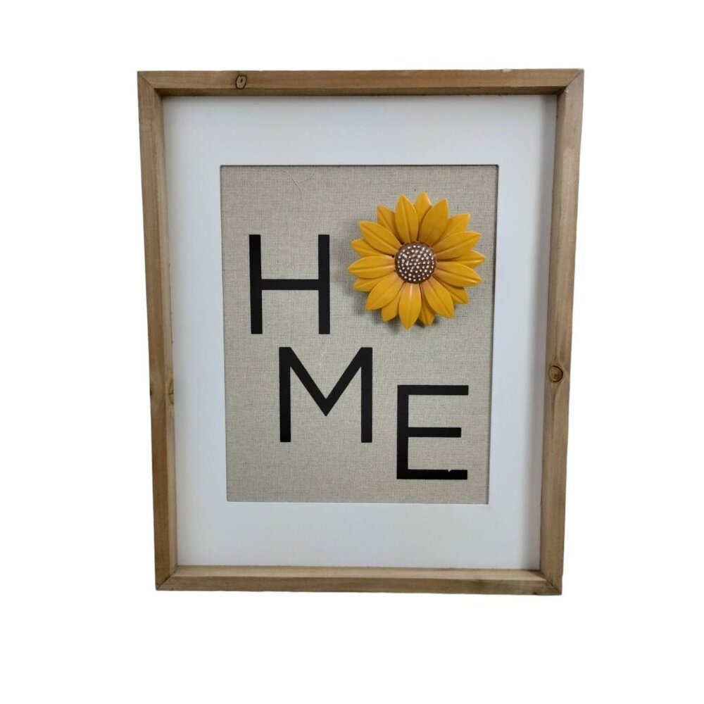 Place & Time 3D Sunflowers Home Decorative Wooden Sign 19 x 16 inch New